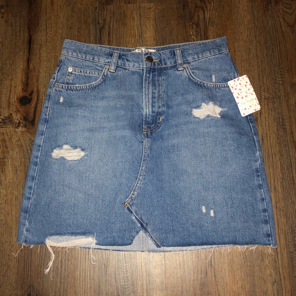 Free People denim skirt